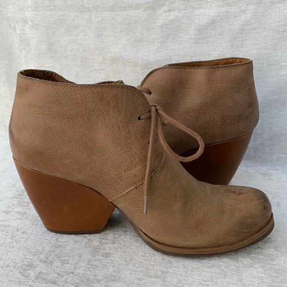 Korks by Kork-Ease PebbledBrown Leather Lace Up Block Heel Booties - Picture 5 of 13